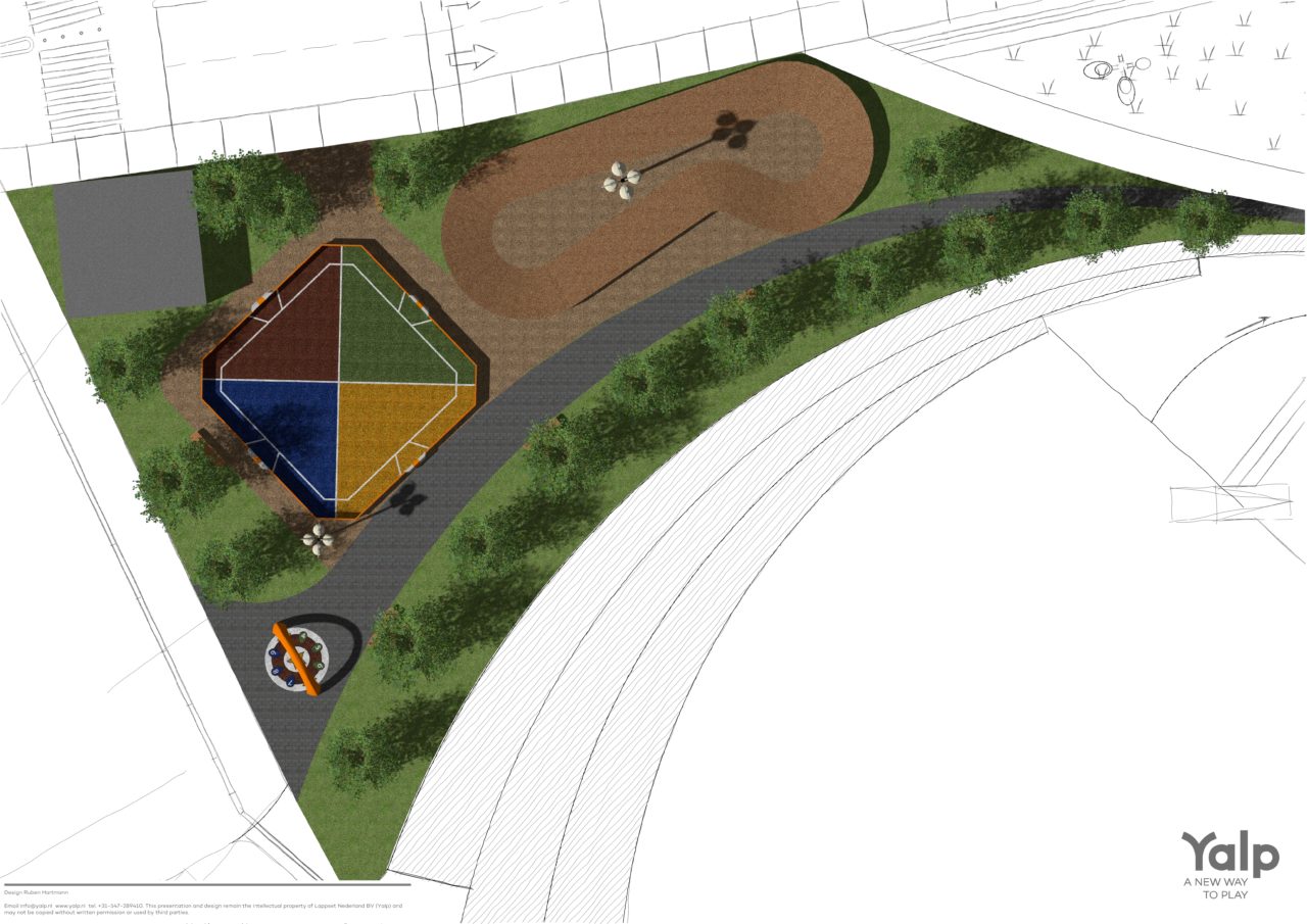 Design Yalp Toro - multipurpose sports field and Yalp Sona - interactive dance and play arch 